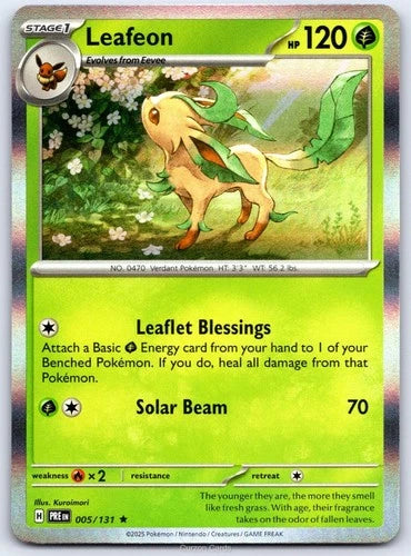 Pokemon Leafeon Prismatic Evolutions 005/131 Trading Card