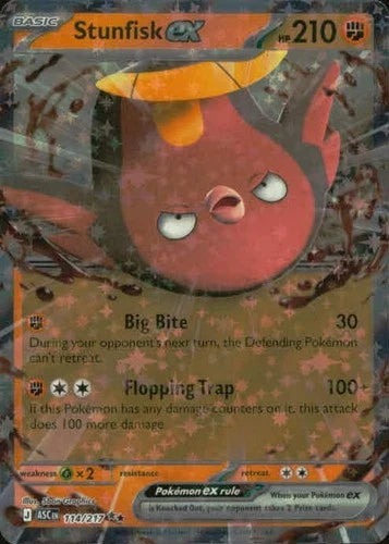 Pokemon Stunfisk ex Ascended Heroes 114/217 Double Rare
