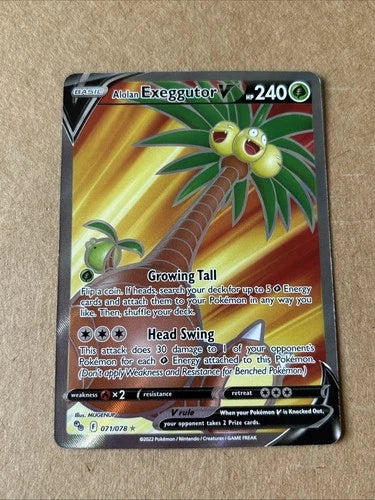Pokemon Alolan Exeggutor V Pokemon GO 071/078 Trading Card