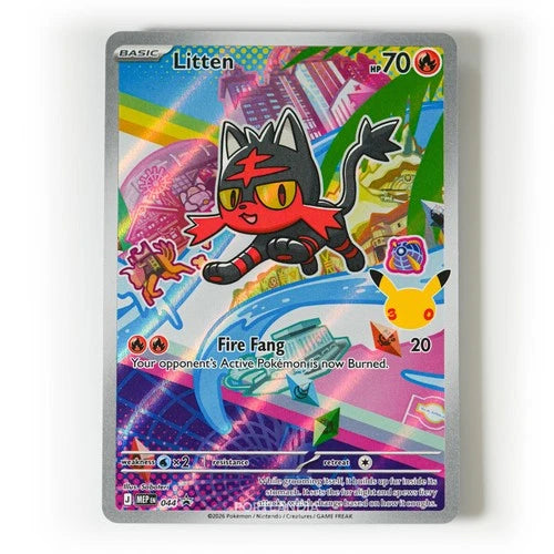 Pokemon Litten 30th Anniversary Black Star Promo MEP044 Trading Card