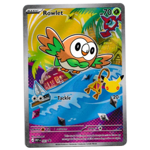 Pokemon Rowlet 30th Anniversary Black Star Promo MEP043 Trading Card