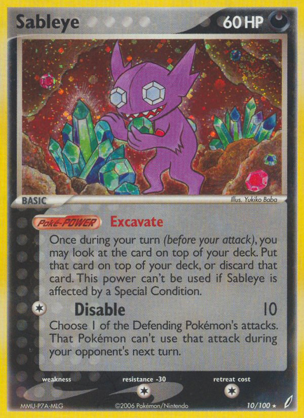 Sableye 10/100 Pokémon EX Crystal Guardians (2006) English card — catalogue reference