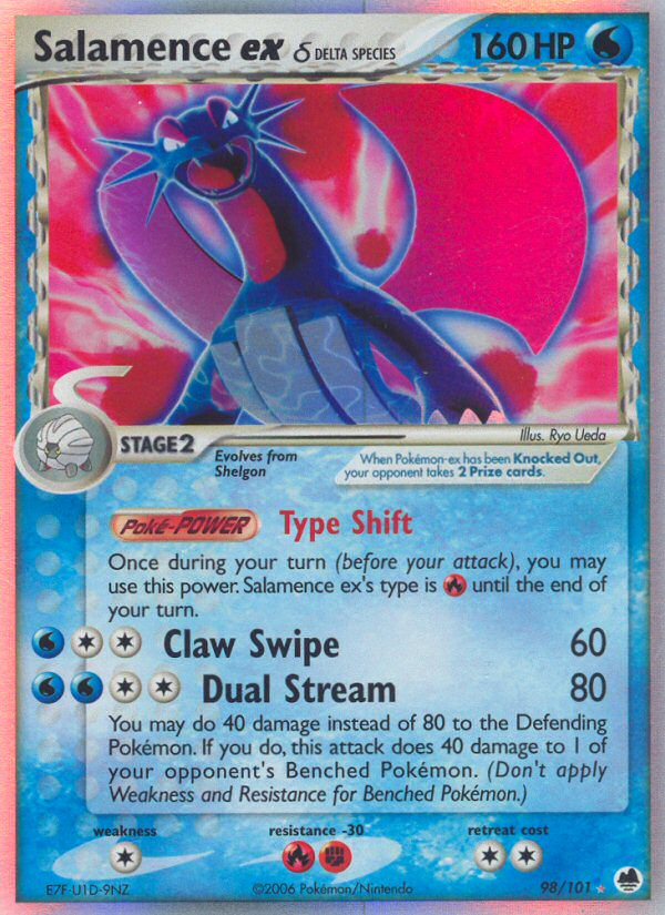 Salamence ex δ 98/101 Pokémon EX Dragon Frontiers (2006) English card — catalogue reference