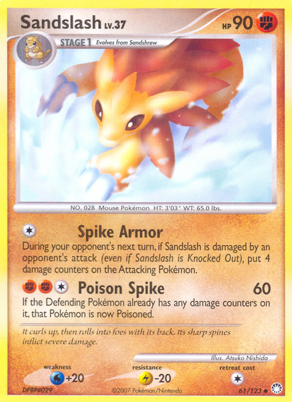 Sandslash 61/123 Pokémon Mysterious Treasures (2007) English card — catalogue reference