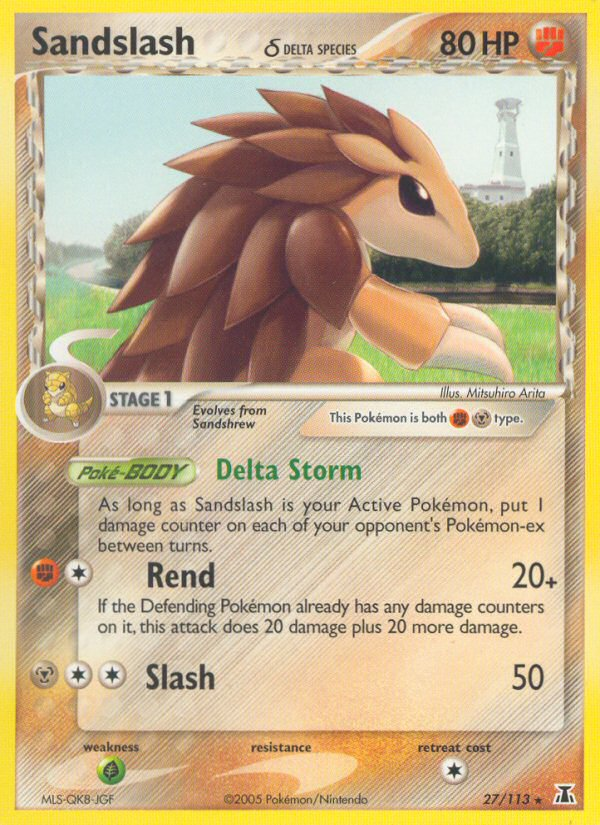 Sandslash δ 27/113 Pokémon EX Delta Species (2005) English card — catalogue reference
