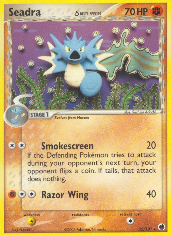 Seadra δ 22/101 Pokémon EX Dragon Frontiers (2006) English card — catalogue reference