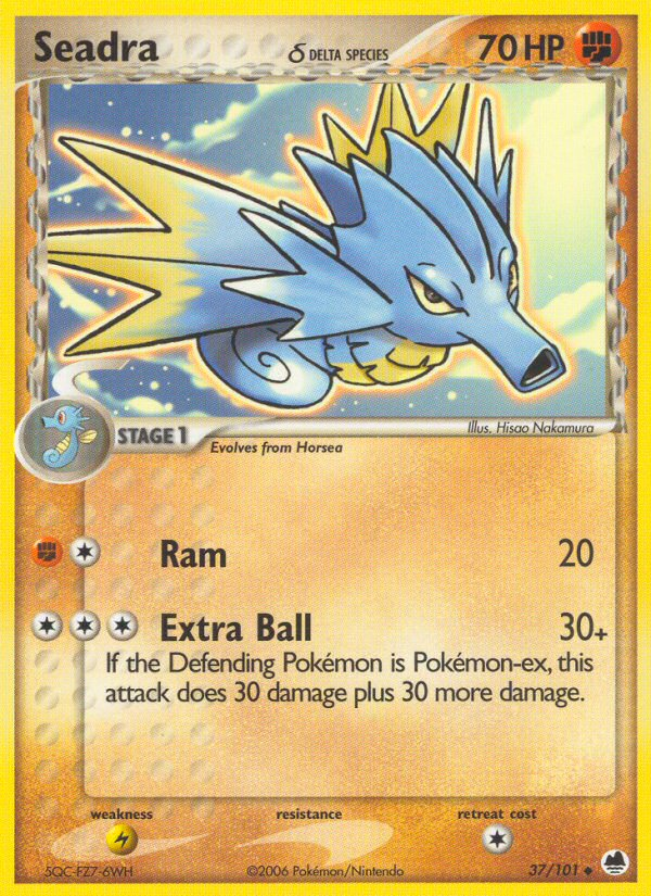 Seadra δ 37/101 Pokémon EX Dragon Frontiers (2006) English card — catalogue reference