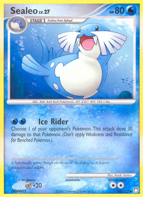 Sealeo 62/123 Pokémon Mysterious Treasures (2007) English card — catalogue reference