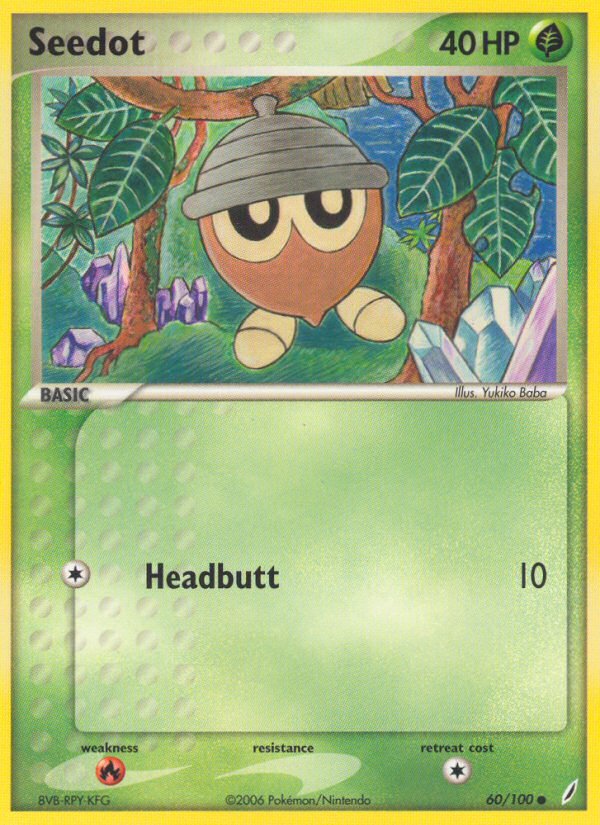 Seedot 60/100 Pokémon EX Crystal Guardians (2006) English card — catalogue reference