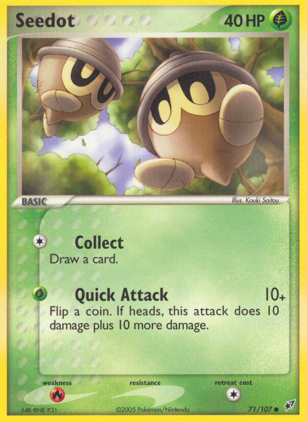 Seedot 71/107 Pokémon EX Deoxys (2005) English card — catalogue reference