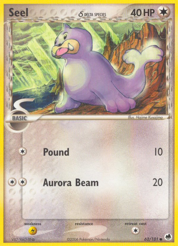 Seel δ 62/101 Pokémon EX Dragon Frontiers (2006) English card — catalogue reference