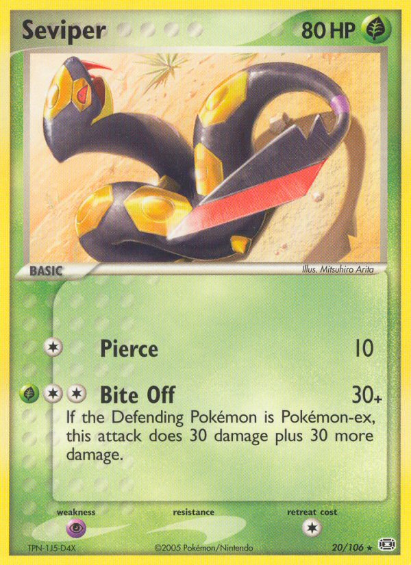 Seviper 20/106 Pokémon EX Emerald (2005) English card — catalogue reference