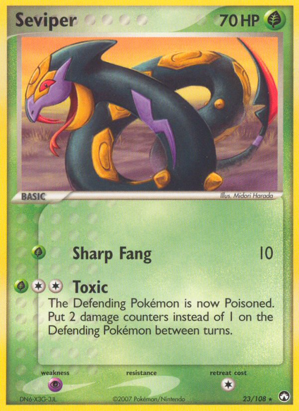 Seviper 23/108 Pokémon EX Power Keepers (2007) English card — catalogue reference
