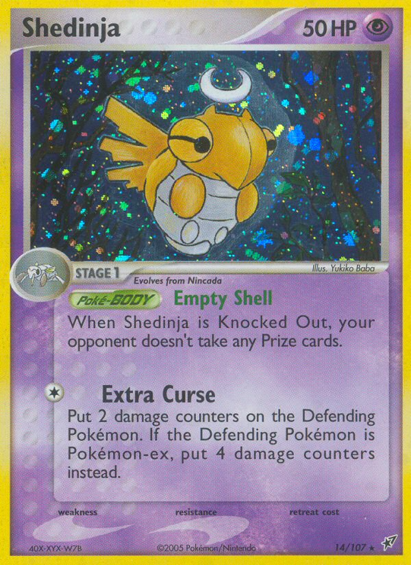 Shedinja 14/107 Pokémon EX Deoxys (2005) English card — catalogue reference