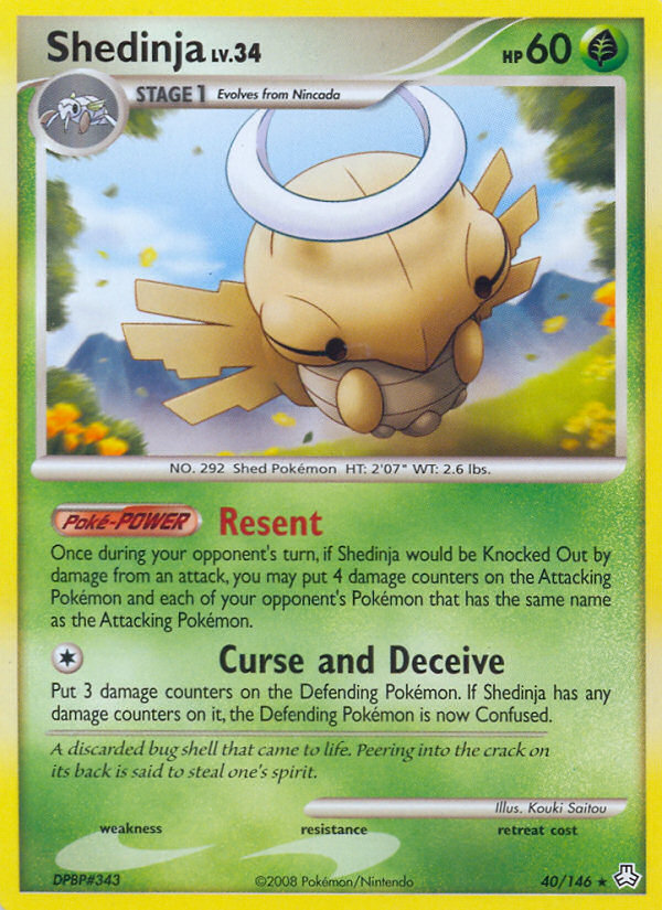 Shedinja 40/146 Pokémon Legends Awakened (2008) English card — catalogue reference