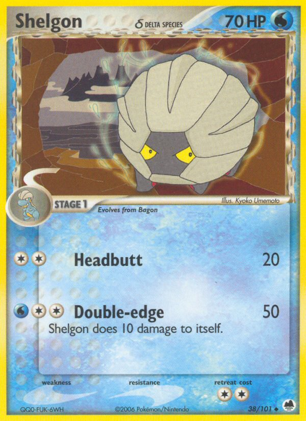 Shelgon δ 38/101 Pokémon EX Dragon Frontiers (2006) English card — catalogue reference