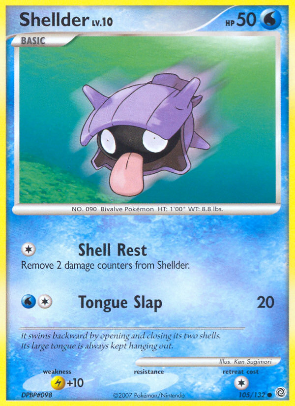 Shellder 105/132 Pokémon Secret Wonders (2007) English card — catalogue reference