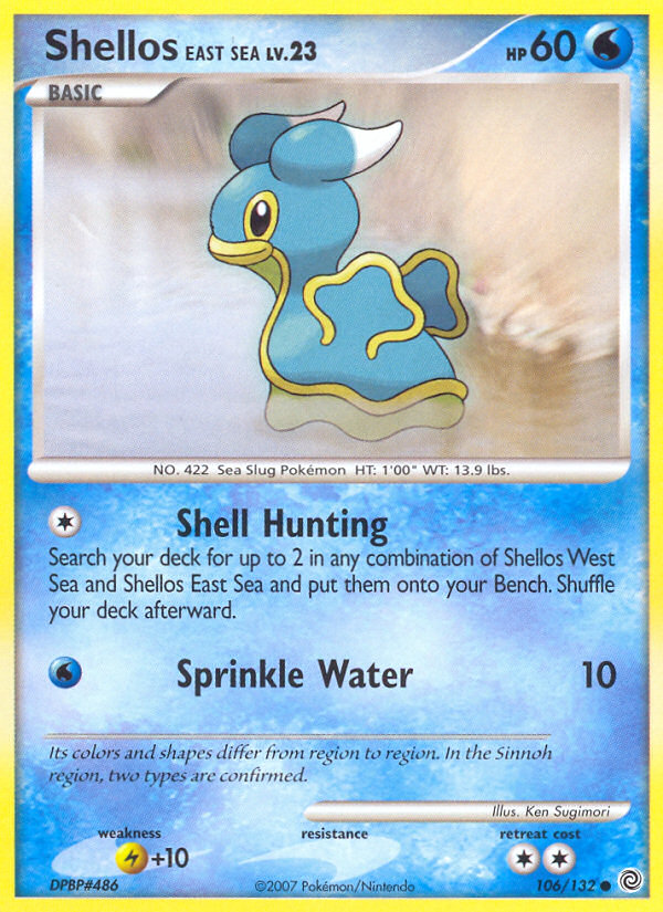 Shellos East Sea 106/132 Pokémon Secret Wonders (2007) English card — catalogue reference