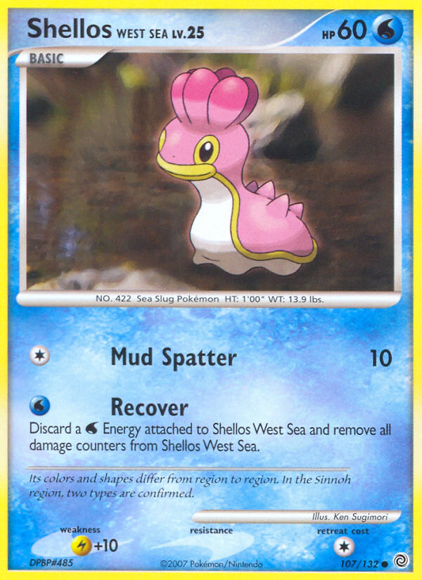 Shellos West Sea 107/132 Pokémon Secret Wonders (2007) English card — catalogue reference