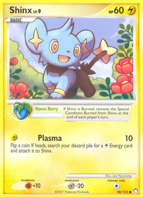 Shinx 98/123 Pokémon Mysterious Treasures (2007) English card — catalogue reference