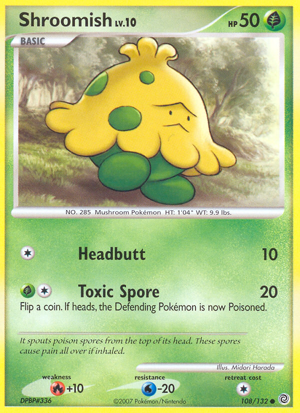 Shroomish 108/132 Pokémon Secret Wonders (2007) English card — catalogue reference