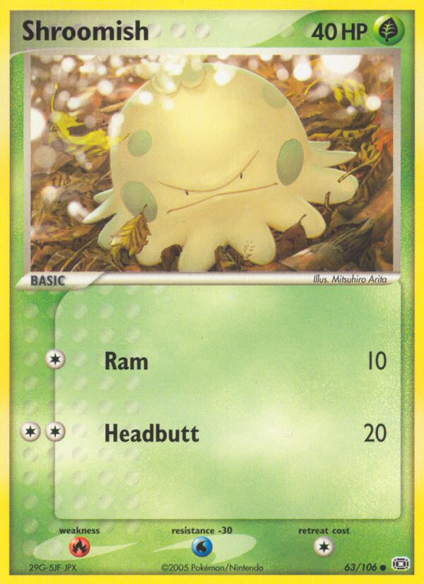 Shroomish 63/106 Pokémon EX Emerald (2005) English card — catalogue reference
