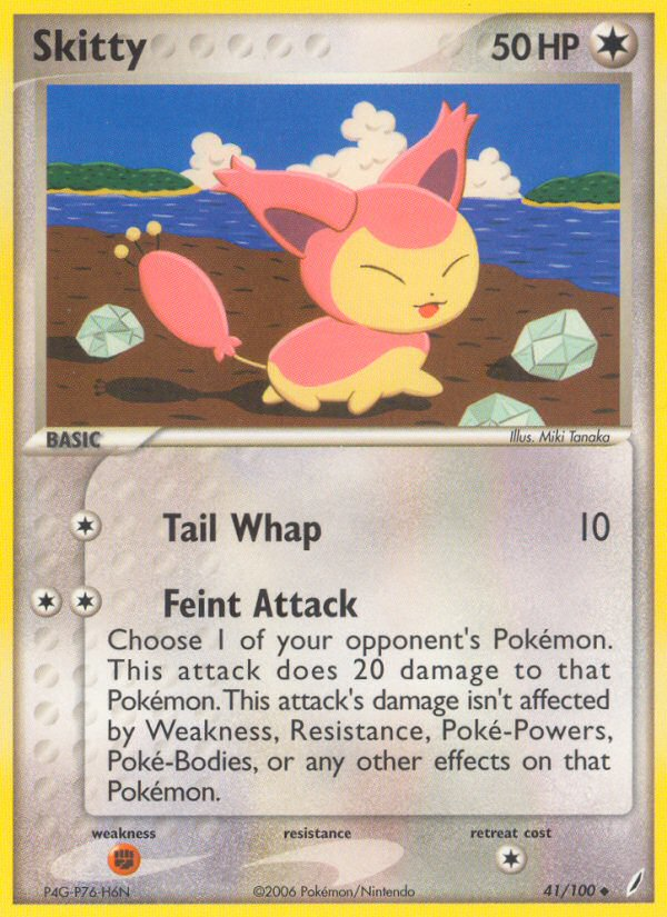 Skitty 41/100 Pokémon EX Crystal Guardians (2006) English card — catalogue reference