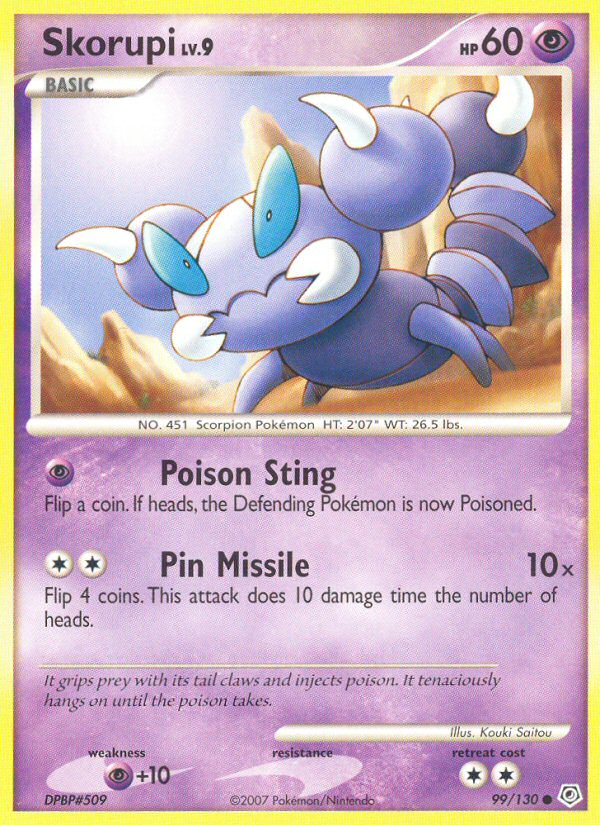 Skorupi 99/130 Pokémon Diamond & Pearl (2007) English card — catalogue reference