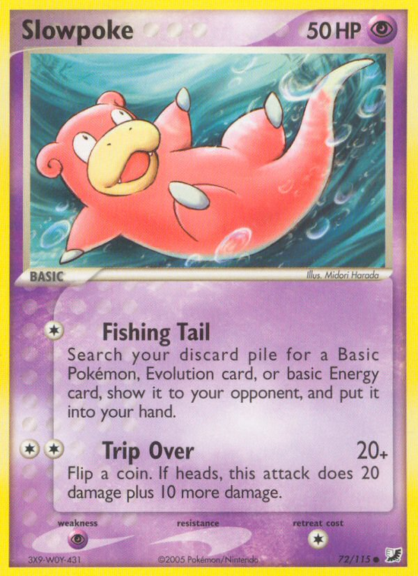 Slowpoke 72/115 Pokémon EX Unseen Forces (2005) English card — catalogue reference