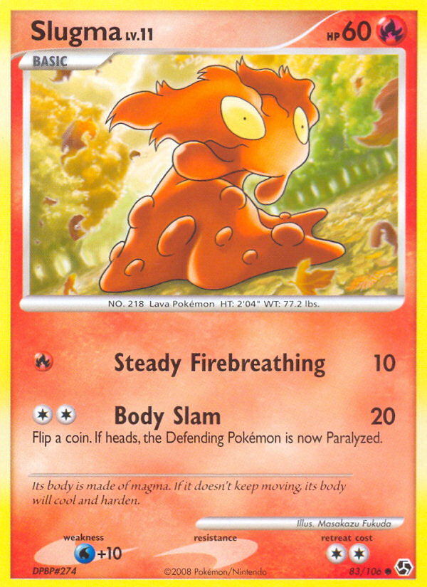 Slugma 83/106 Pokémon Great Encounters (2008) English card — catalogue reference