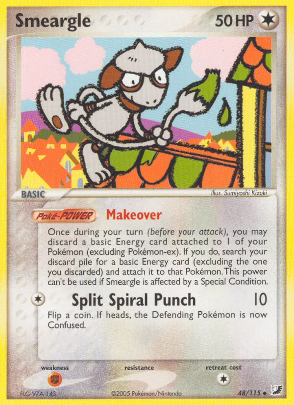 Smeargle 48/115 Pokémon EX Unseen Forces (2005) English card — catalogue reference