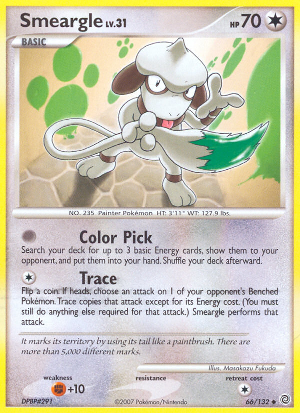 Smeargle 66/132 Pokémon Secret Wonders (2007) English card — catalogue reference