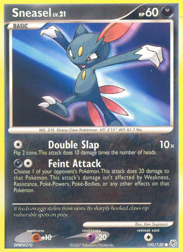 Sneasel 100/130 Pokémon Diamond & Pearl (2007) English card — catalogue reference