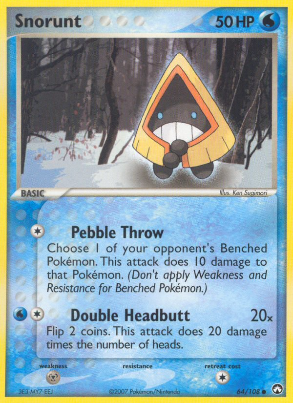 Snorunt 64/108 Pokémon EX Power Keepers (2007) English card — catalogue reference