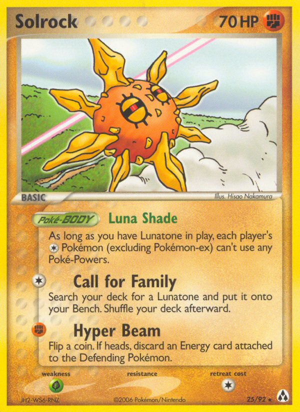Solrock 25/92 Pokémon EX Legend Maker (2006) English card — catalogue reference