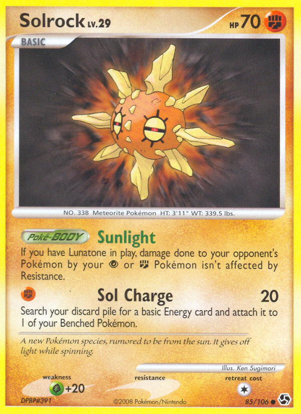 Solrock 85/106 Pokémon Great Encounters (2008) English card — catalogue reference