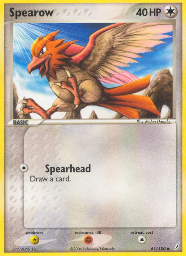 Spearow 61/100 Pokémon EX Crystal Guardians (2006) English card — catalogue reference