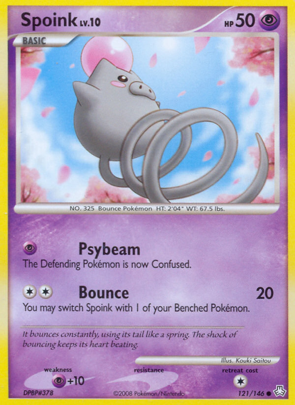 Spoink 121/146 Pokémon Legends Awakened (2008) English card — catalogue reference
