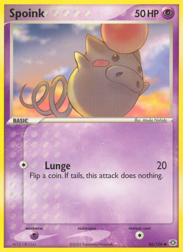 Spoink 66/106 Pokémon EX Emerald (2005) English card — catalogue reference