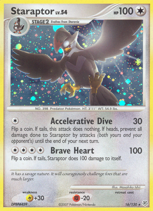 Staraptor 16/130 Pokémon Diamond & Pearl (2007) English card — catalogue reference