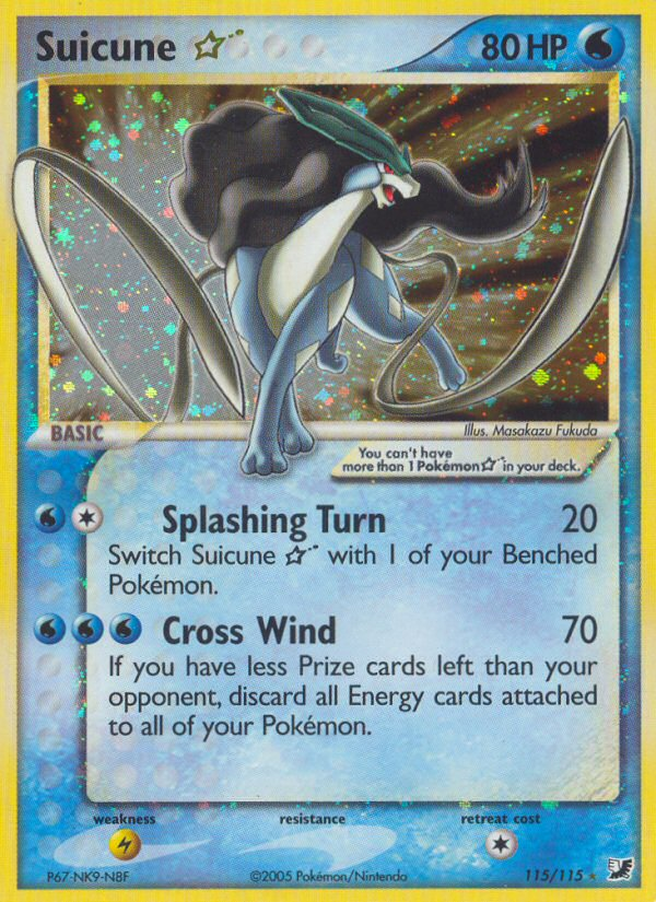 Suicune ★ 115/115 Pokémon EX Unseen Forces (2005) English card — catalogue reference
