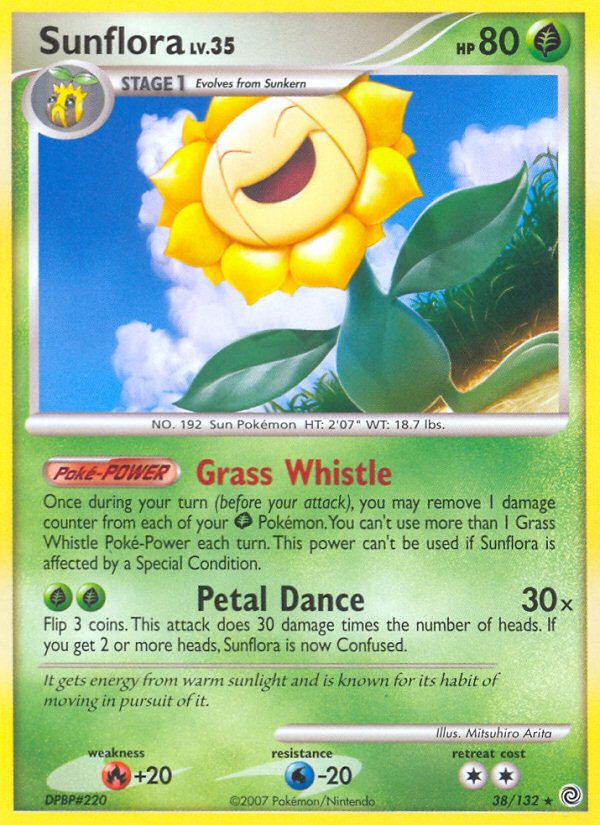 Sunflora 38/132 Pokémon Secret Wonders (2007) English card — catalogue reference