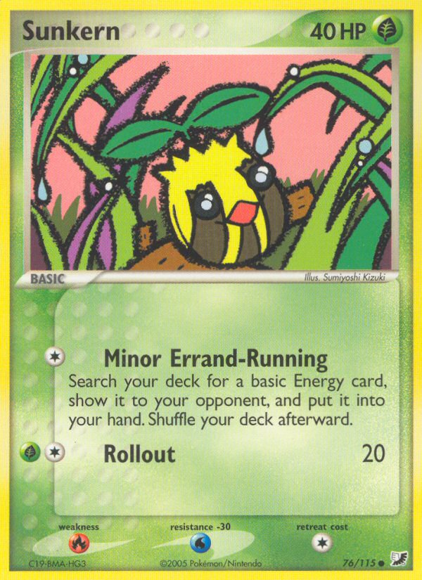 Sunkern 76/115 Pokémon EX Unseen Forces (2005) English card — catalogue reference