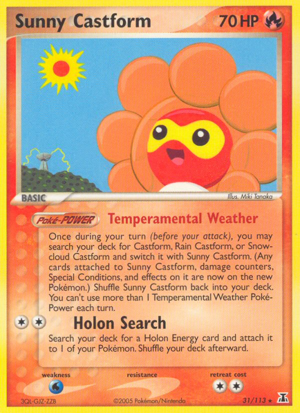 Sunny Castform 31/113 Pokémon EX Delta Species (2005) English card — catalogue reference