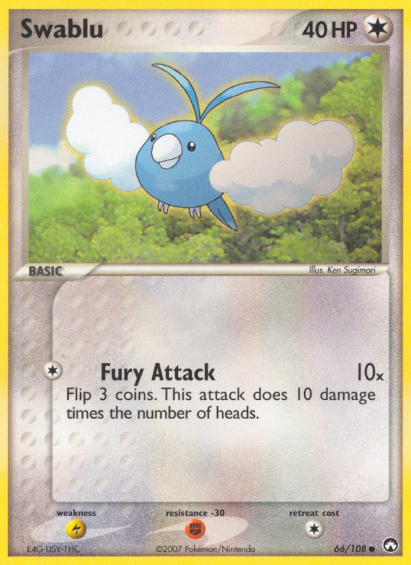 Swablu 66/108 Pokémon EX Power Keepers (2007) English card — catalogue reference