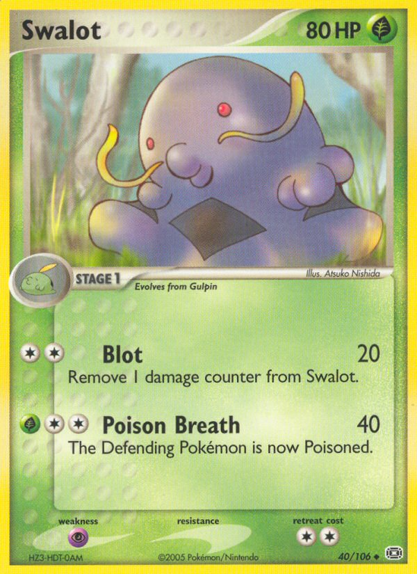Swalot 40/106 Pokémon EX Emerald (2005) English card — catalogue reference