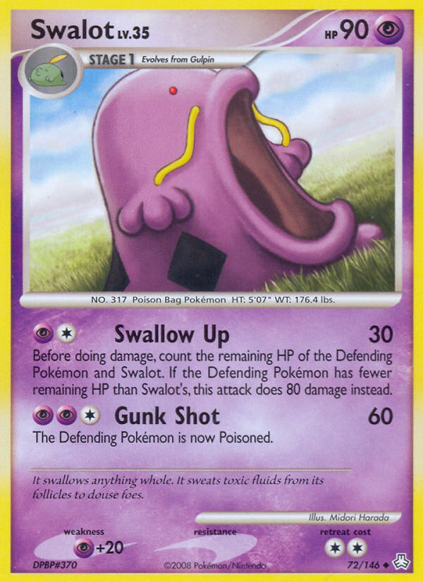 Swalot 72/146 Pokémon Legends Awakened (2008) English card — catalogue reference