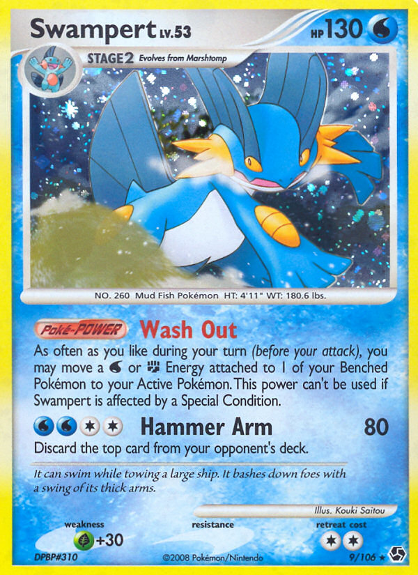 Swampert 9/106 Pokémon Great Encounters (2008) English card — catalogue reference