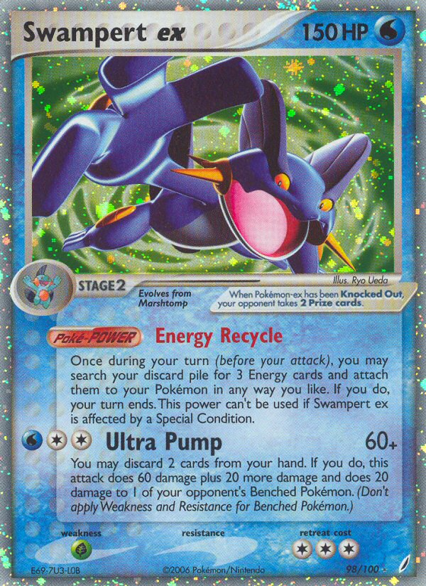 Swampert ex 98/100 Pokémon EX Crystal Guardians (2006) English card — catalogue reference