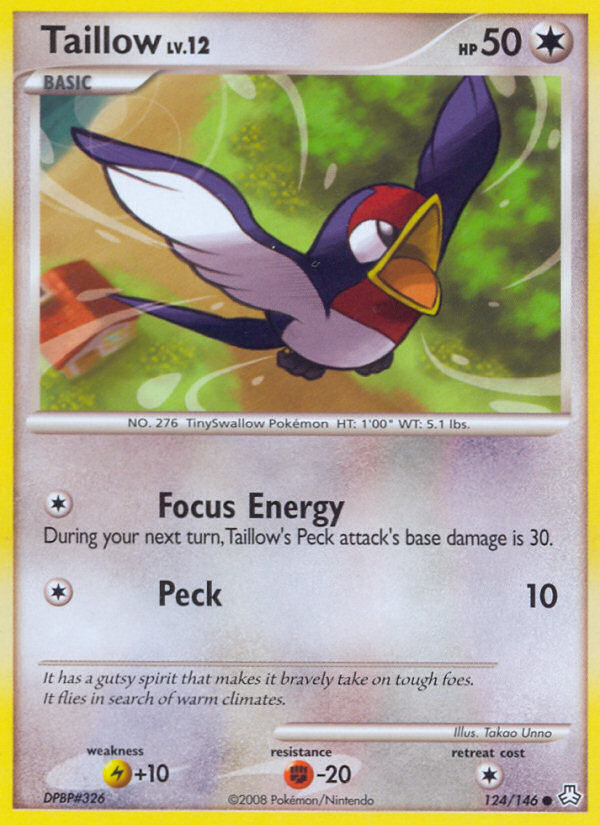Taillow 124/146 Pokémon Legends Awakened (2008) English card — catalogue reference